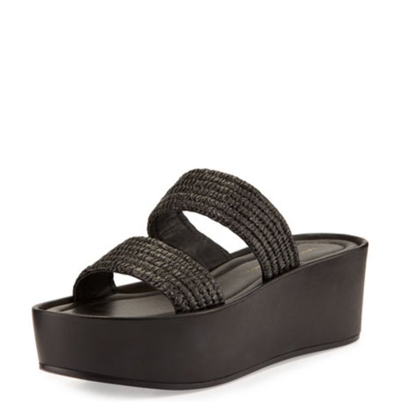 Loeffler Randall Black Luna Raffia Platform Sandal - Picture 3 of 11